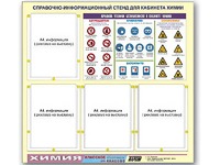 Стенд информационный "Правила техники безопасности в кабинете химии" (80х75, 4 кармана) - fgospostavki.ru - Белгород