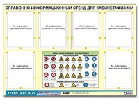 Стенд информационный "Правила техники безопасности в кабинете физики" (80х110, 6 карманов) - fgospostavki.ru - Белгород