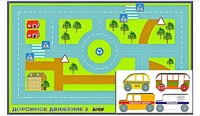 Игровой коврик "Дорожное движение - 2" с набором транспортных средств - fgospostavki.ru - Белгород