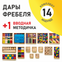 Игровой набор Дары Фребеля 14 модулей с методическим пособием (1 книга) - fgospostavki.ru - Белгород