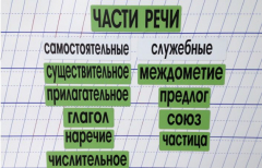 Набор магнитных карточек "Части речи" (фон зелёный) - fgospostavki.ru - Белгород
