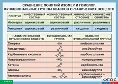 Таблица. Сравнение понятий изомер и гомолог. Функциональные группы классов органических веществ. - fgospostavki.ru - Белгород