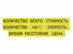 Набор магнитных карточек "Опорные слова к задачам" (желтый) - fgospostavki.ru - Белгород