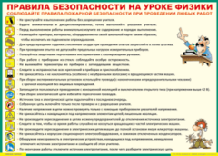 Таблица "Правила безопасности на уроке физики" (100х140 сантиметров, винил) - fgospostavki.ru - Белгород