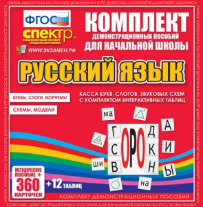 Динамические раздаточные пособия. Русский язык (комплект демонстрационных материалов). Касса букв, слогов, звуковых схем с набором интерактивных таблиц. - fgospostavki.ru - Белгород