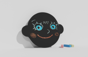 Фигурная грифельная меловая доска на тему эмоций - fgospostavki.ru - Белгород