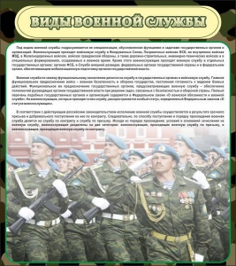 Стенд "Виды военной службы" - fgospostavki.ru - Белгород
