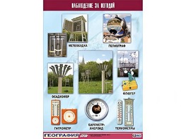Таблица демонстрационная "Наблюдение за погодой" (винил 70*100) - fgospostavki.ru - Белгород